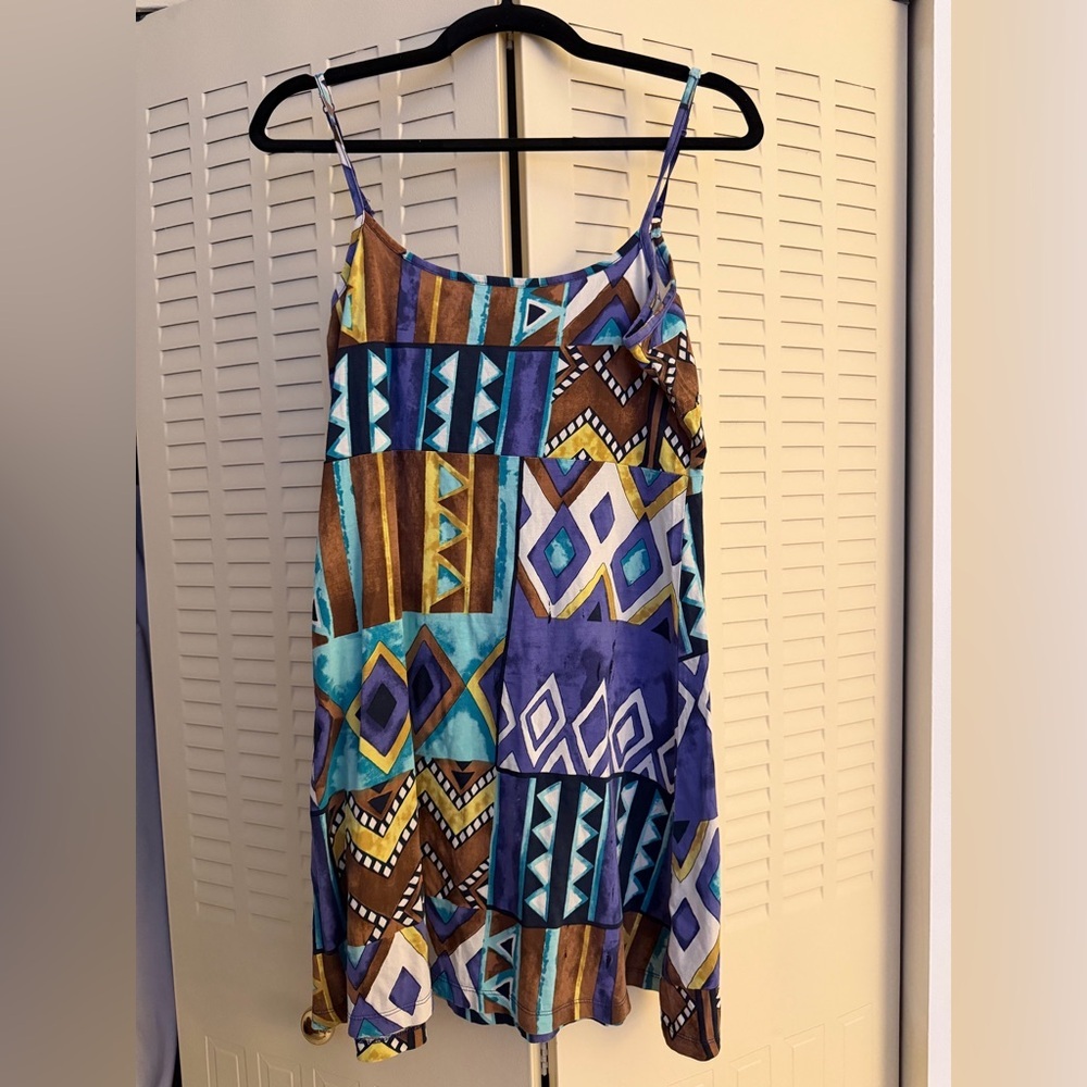 Indiska Geometric Print Cotton Sundress Boho Festival Dress